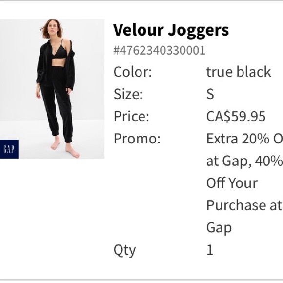 Gap Black Velour Lounge Shirt and Joggers sz S - Picture 1 of 4